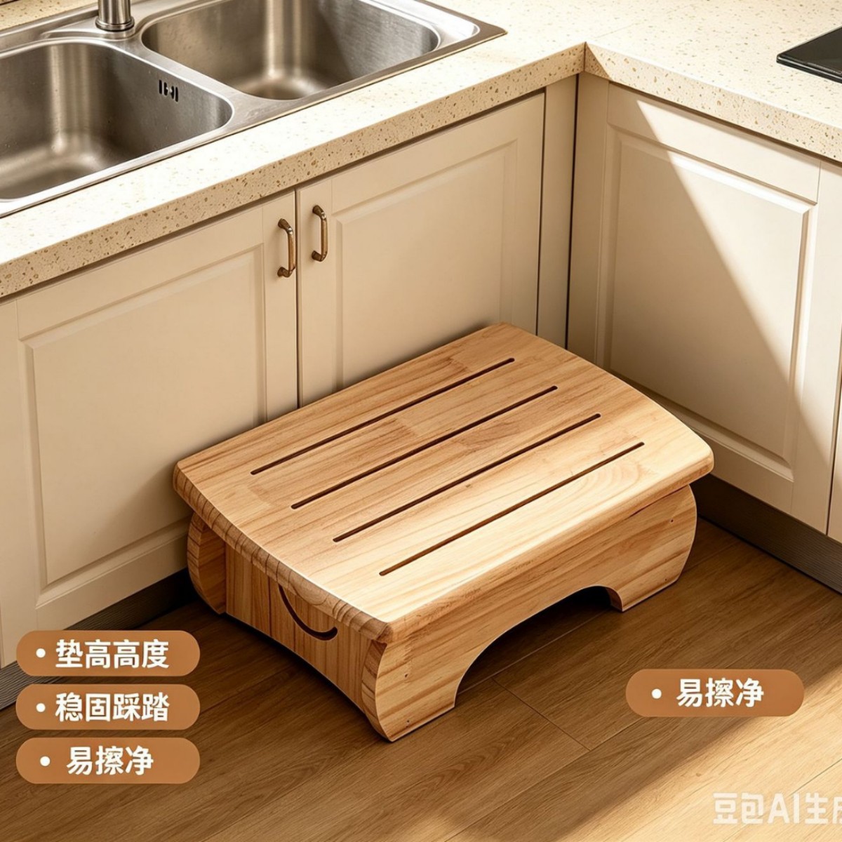 Wooden Stool Stable Footrest S - đánh giá và giá Footrest Under Desk